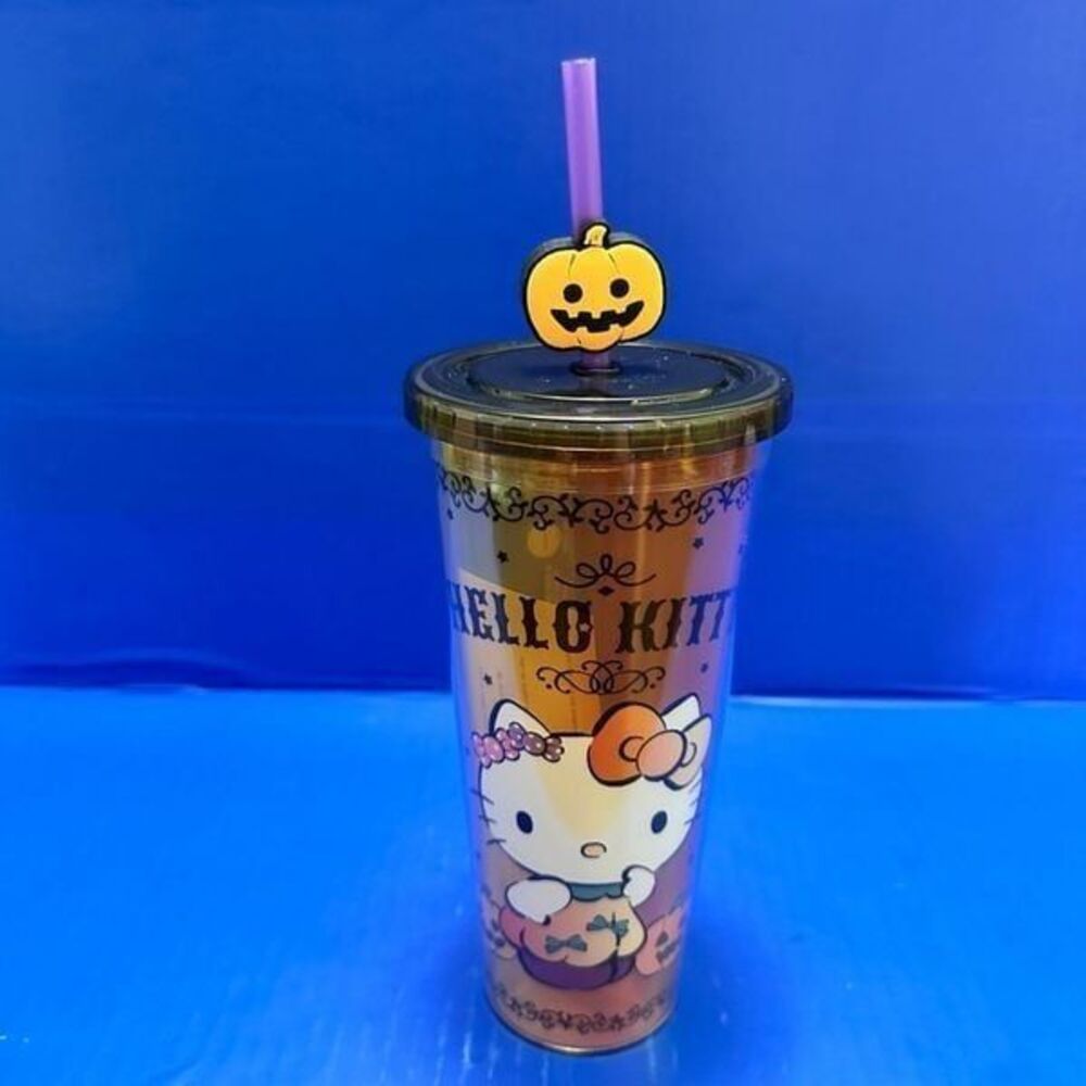 Hello Kitty Halloween Pumpkin Travel Tumbler Cup